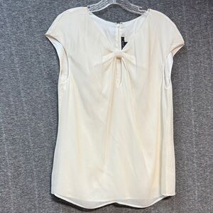 St. John Ivory Cap Sleeve Blouse